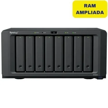 NAS Synology Diskstation DS1825+/ 8 Bahías 3.5"- 2.5"/ 16GB DDR4/ Formato Torre - Frikibase