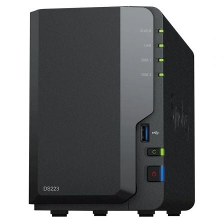 NAS Synology Diskstation DS223/ 2 Bahías 3.5"- 2.5"/ 2GB DDR4/ Formato Torre - Frikibase