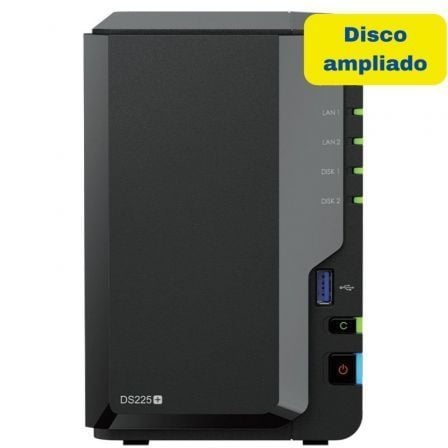 NAS Synology Diskstation DS225+/ 2 Bahías 3.5"- 2.5"/ 2GB DDR4/ 8TB/ Formato Torre - Frikibase