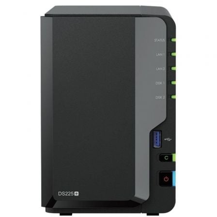 NAS Synology Diskstation DS225+/ 2 Bahías 3.5"- 2.5"/ 2GB DDR4/ Formato Torre - Frikibase