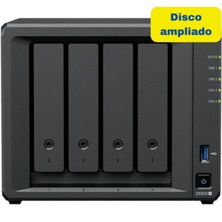 NAS Synology Diskstation DS925+/ 4 Bahías 3.5"- 2.5"/ 4GB DDR4/ 16TB/ Formato Torre - Frikibase
