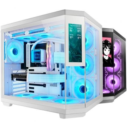 Caja Gaming Semitorre Mars Gaming MC-3TCORELCD/ Blanca - Frikibase