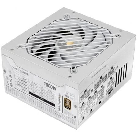 Fuente de Alimentación Mars Gaming MPB1000PSI/ 1000W/ Ventilador 14cm/ ATX 3.1/ PCIe 5.1/ 80 Plus Gold/ Blanca - Frikibase