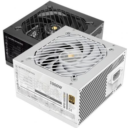 Fuente de Alimentación Mars Gaming MPB1000SI/ 1000W/ Ventilador 12cm/ 80 Plus Gold/ Blanca - Frikibase