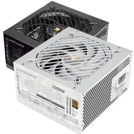Fuente de Alimentación Mars Gaming MPB1000SI/ 1000W/ Ventilador 12cm/ 80 Plus Gold/ Blanca - Frikibase