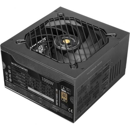 Fuente de Alimentación Mars Gaming MPB1000SIM/ 1000W/ Ventilador 14cm/ ATX 3.1/ PCIe 5.1/ 80 Plus Gold - Frikibase