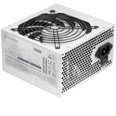 Fuente de Alimentación Mars Gaming MPIII750W/ 750W/ Ventilador 12cm/ Blanca - Frikibase