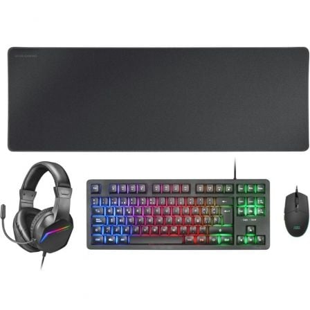 Pack Gaming Mars Gaming MCP-RGB3/ Teclado RGB + Ratón Óptico + Alfombrilla XXL + Auriculares - Frikibase