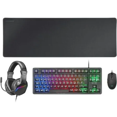 Pack Gaming Mars Gaming MCP-RGB3/ Teclado RGB + Ratón Óptico + Alfombrilla XXL + Auriculares - Frikibase