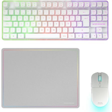 Pack Gaming Mars Gaming MCPWTKL/ Teclado Inalámbrico + Ratón Inalámbrico + Alfombrilla - Frikibase