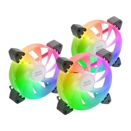 Pack 3 Ventiladores Mars Gaming MF-3A/ 12cm/ ARGB - Frikibase