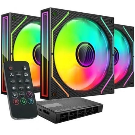 Pack 3 Ventiladores Mars Gaming MF-3DPROKIT/ 12cm + HUB + Mando a Distancia/ ARGB - Frikibase