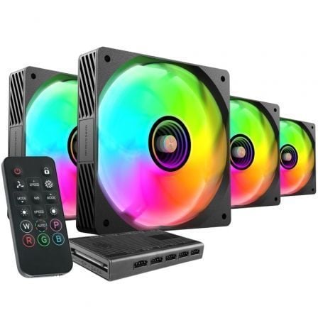 Pack 4 Ventiladores Mars Gaming MF-SI4KIT/ 12cm + HUB + Mando a Distancia/ ARGB - Frikibase
