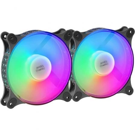 Pack 2 Ventiladores Mars Gaming MFDUO/ 12cm/ FRGB - Frikibase