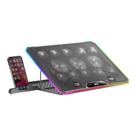 Soporte Refrigerante Mars Gaming MNBC13 para Portátiles hasta 17"/ Iluminación LED - Frikibase