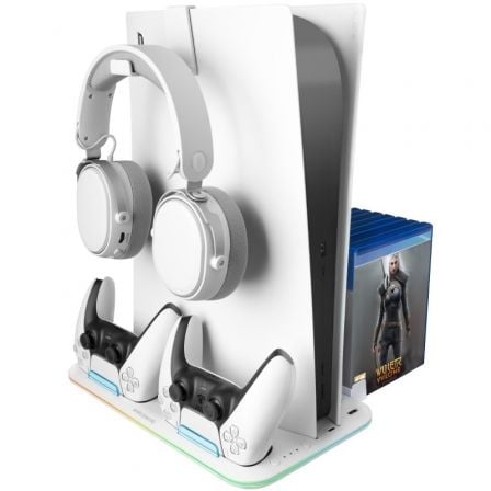 Soporte Multifunción RGB para PS5 Mars Gaming MPS5-B2/ Blanco - Frikibase