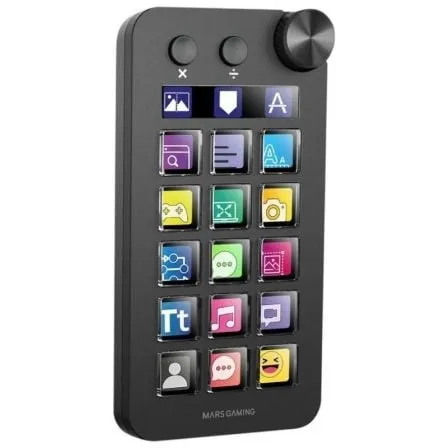 Control Deck Mars Gaming MSD-NEO/ 15 Teclas LCD/ 1 Rueda/ 2 Botones/ Negro - Frikibase