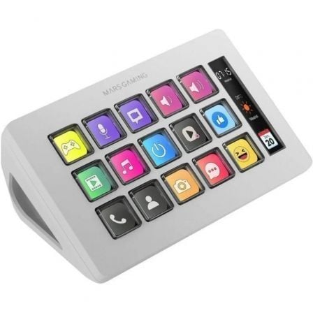 Stream Deck Slim Mars Gaming MSD-ONE/ 15 Teclas LCD/ Blanco - Frikibase