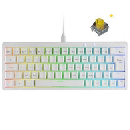 Teclado Gaming Mecánico Mars Gaming MKMINIPRO/ Switch Amarillo/ Blanco - Frikibase