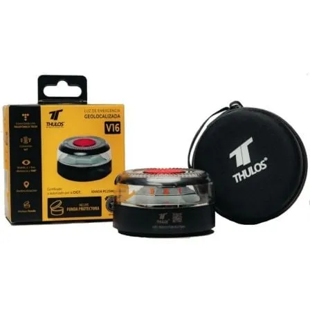 Luz baliza de emergencia para coche Thulos TH-V16-2/ Homologada/ Base Imantada/ Geolocalizable/ Funciona a Pilas/ Incluye Funda - Frikibase