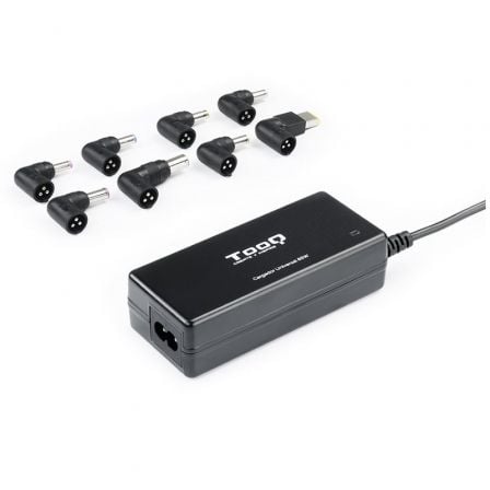 Cargador de Portátil TooQ TQLC-65BS02AT/ 65W/ 1xUSB/ Automático/ 8 Conectores/ Voltaje 18.5-20V/ 1 USB - Frikibase