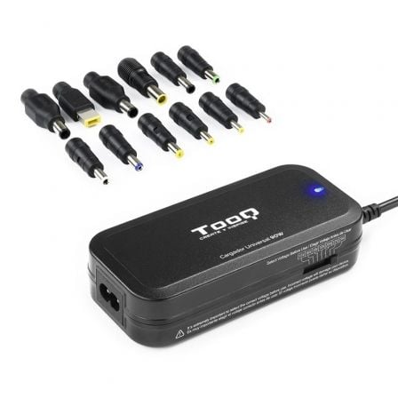 Cargador de Portátil TooQ TQLC-90BS02M/ 1xUSB/ 90W/ Manual/ 12 Conectores/ Voltaje 15-24V - Frikibase