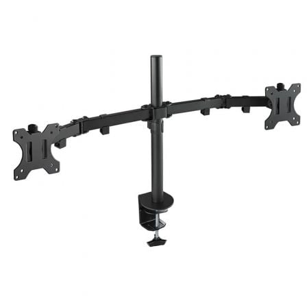 Soporte de Mesa para 2 Monitores TooQ DB1232TN-B/ Giratorio/ Inclinable/ hasta 8kg - Frikibase