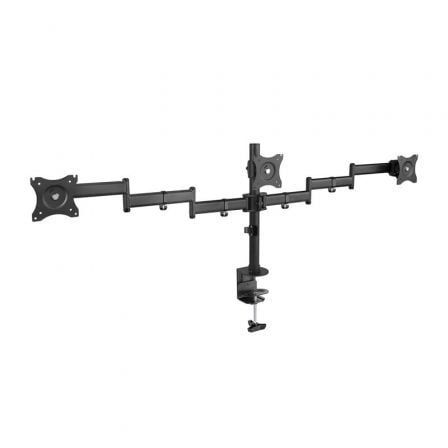 Soporte de Mesa para 3 Monitores TooQ DB1327TN-B/ Giratorio/ Inclinable/ hasta 8kg - Frikibase