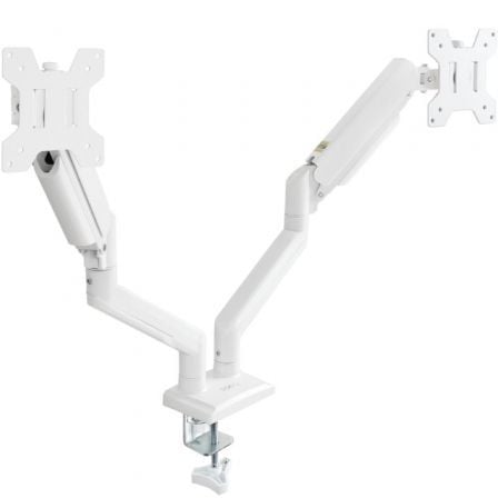Soporte de Mesa para 2 Monitores TooQ DB1434TNR-W/ Giratorio/ Inclinable/ hasta 10kg - Frikibase