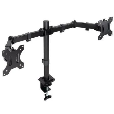 Soporte de Mesa para 2 Monitores TooQ DB1802TN-B/ Giratorio/ Inclinable/ hasta 8kg - Frikibase