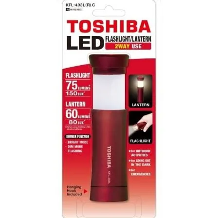 Linterna Toshiba KFL-403L/ 75 Lúmenes/ 3 pilas *AAA/ Roja - Frikibase
