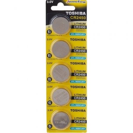 Pack de 5 Pilas de Botón Toshiba CR2450/ 3V/ Alcalinas - Frikibase