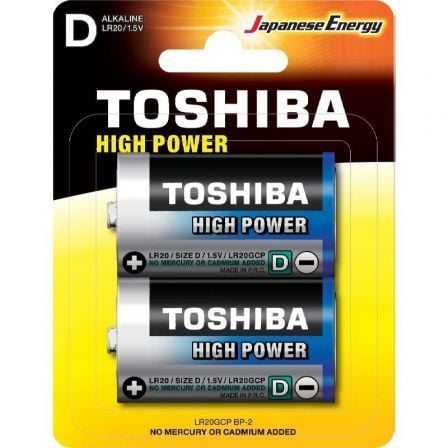 Pack de 2 Pilas D 2 Toshiba LR20/ 1.5V/ Alcalinas - Frikibase