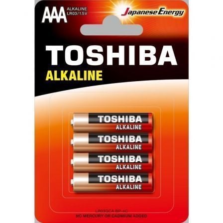 Pack de 4 Pilas AAA Toshiba Alkaline LR03/ 1.5V/ Alcalinas - Frikibase