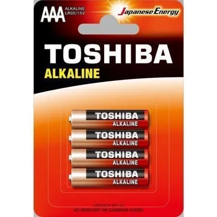 Pack de 4 Pilas AAA Toshiba Alkaline LR03/ 1.5V/ Alcalinas - Frikibase