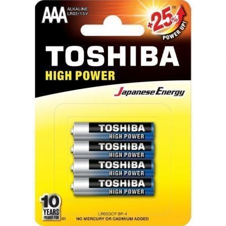Pack de 4 Pilas AAA Toshiba High Power LR03/ 1.5V/ Alcalinas - Frikibase