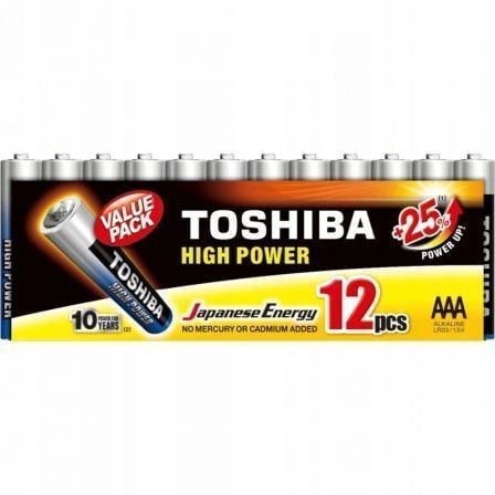Pack de 12 Pilas AAA Toshiba High Power LR03/ 1.5V/ Alcalinas - Frikibase
