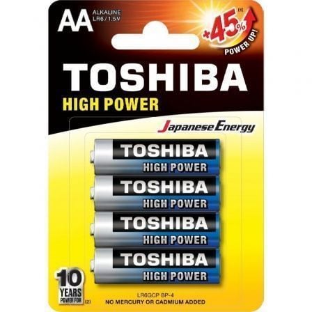 Pack de 4 Pilas AA Toshiba High Power LR6/ 1.5V/ Alcalinas - Frikibase
