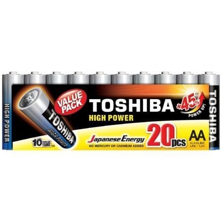 Pack de 20 Pilas AA Toshiba High Power LR6/ 1.5V/ Alcalinas - Frikibase