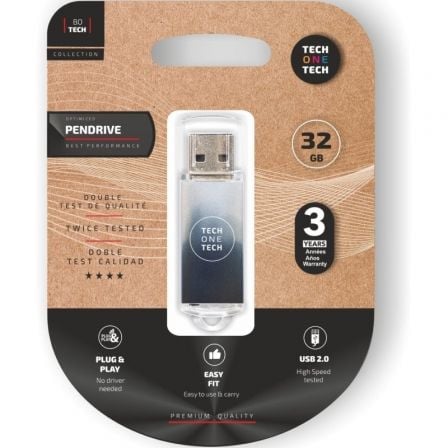 Pendrive 32GB Tech One Tech Be B&W USB 2.0/ Blanco y Negro Degradado - Frikibase