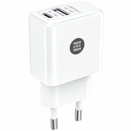 Cargador de Pared Tech One Tech TEC2904/ 1xUSB/ 2.4A/ Blanco - Frikibase