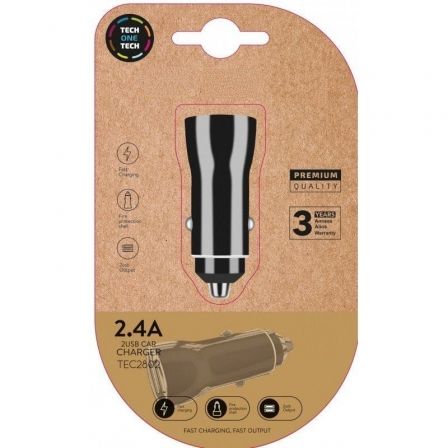 Cargador de Coche Tech One Tech TEC2802/ 2xUSB/ 12W - Frikibase