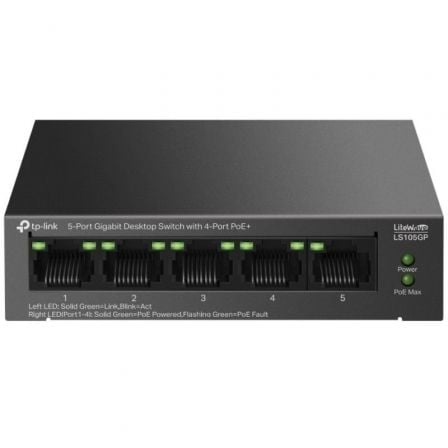 Switch TP-Link LS105GP 5 Puertos/ RJ-45 10/100/1000 PoE+ - Frikibase