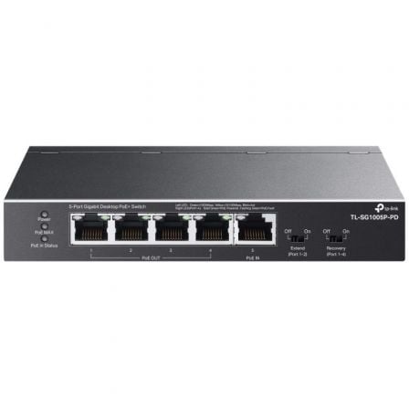 Switch TP-Link TL-SG1005P-PD 5 Puertos/ RJ-45 1/ 2.5Gbps PoE - Frikibase