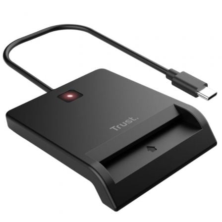 Lector de Tarjetas Inteligentes Trust Primo 26253/ USB Tipo-C/ Negro - Frikibase