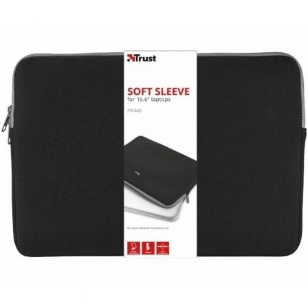 Funda Trust Primo para Portátiles hasta 15.6"/ Negra - Frikibase