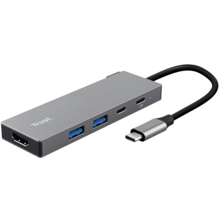 Docking USB Tipo-C Trust Dalyx/ 2xUSB/ 1xHDMI 4K/ 2xUSB Tipo-C/ Gris - Frikibase