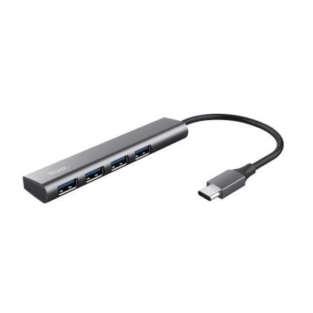 Hub USB Tipo-C Trust Halyx/ 4xUSB/ Gris - Frikibase