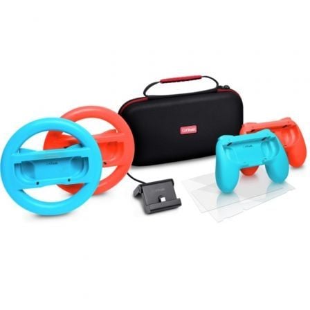 Pack Gaming Trust Gaming GXT 1249/ Estuche rígido + 2 Joy-Con + 2 Volantes + Cristal Templado para Switch + Soporte de Carga - Frikibase