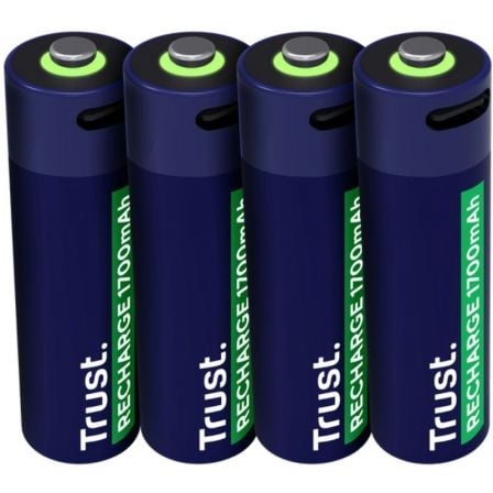 Pack de 4 Pilas AA Trust 25631/ Recargables - Frikibase